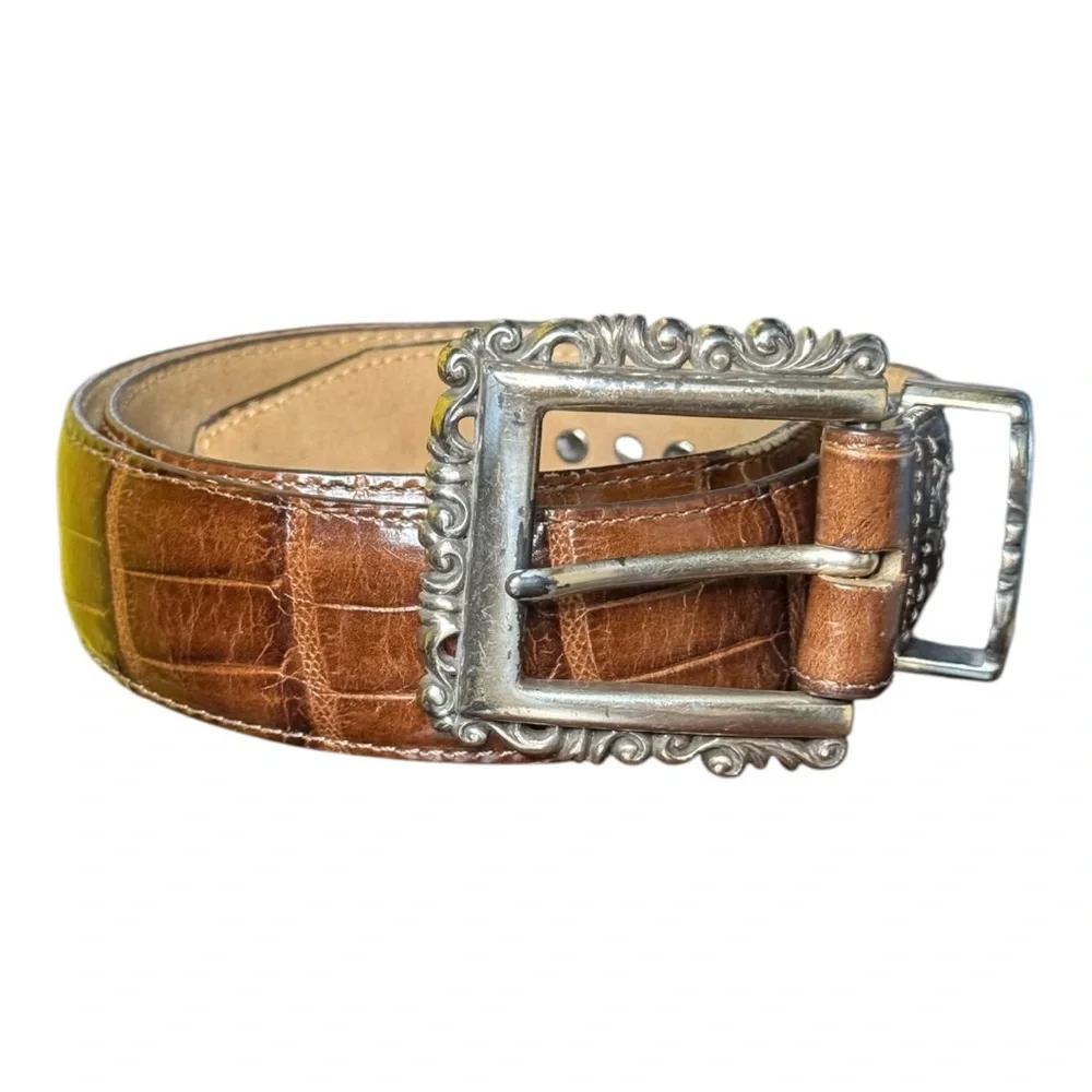 Brighton Brown Faux Alligator Vintage Belt